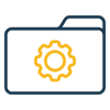 Icon of a gear in a file, symbolizing performance issues